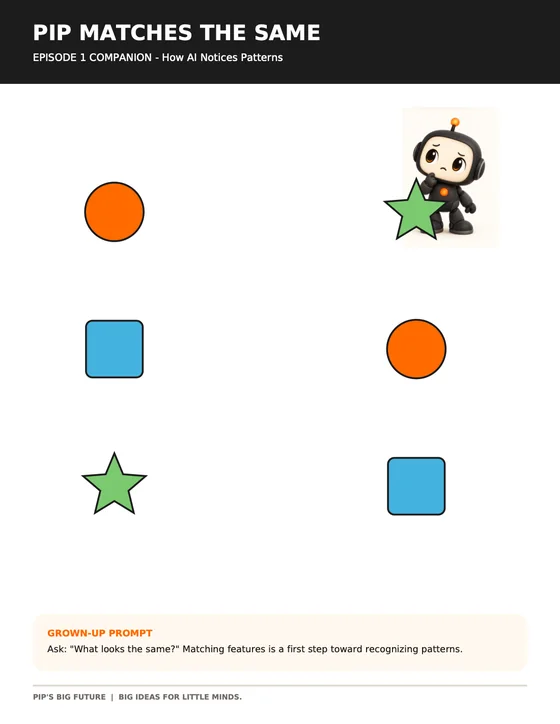 The Pip Matches the Same activity sheet.